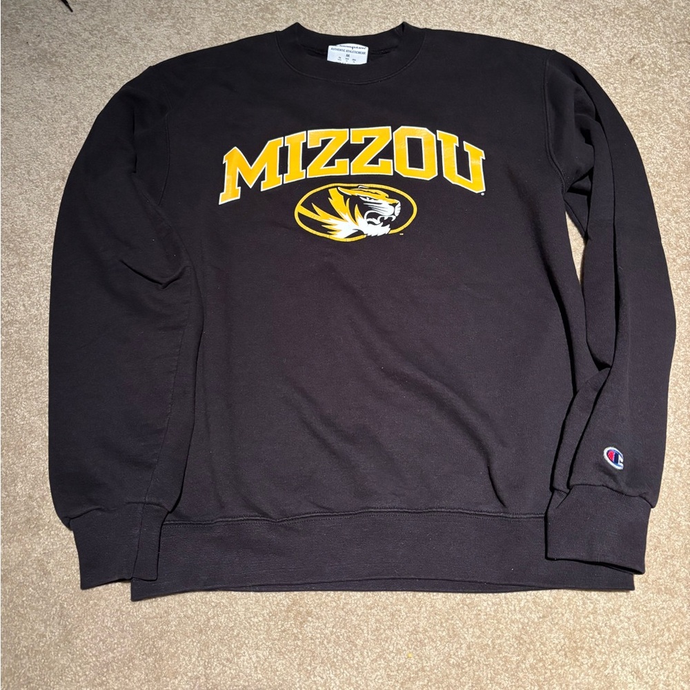 Champion Black and Yellow Mizzou Men's Crewneck Sweater